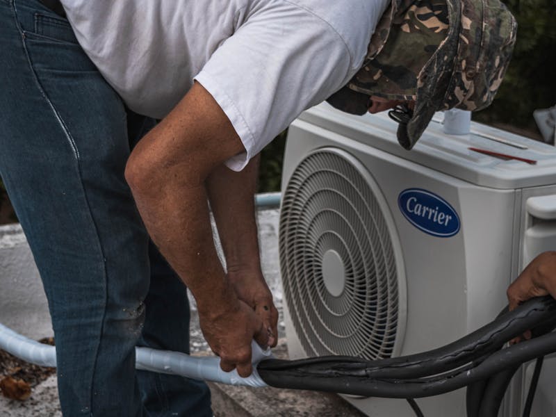 Heat pump outdoor unit installation in Loganville GA
